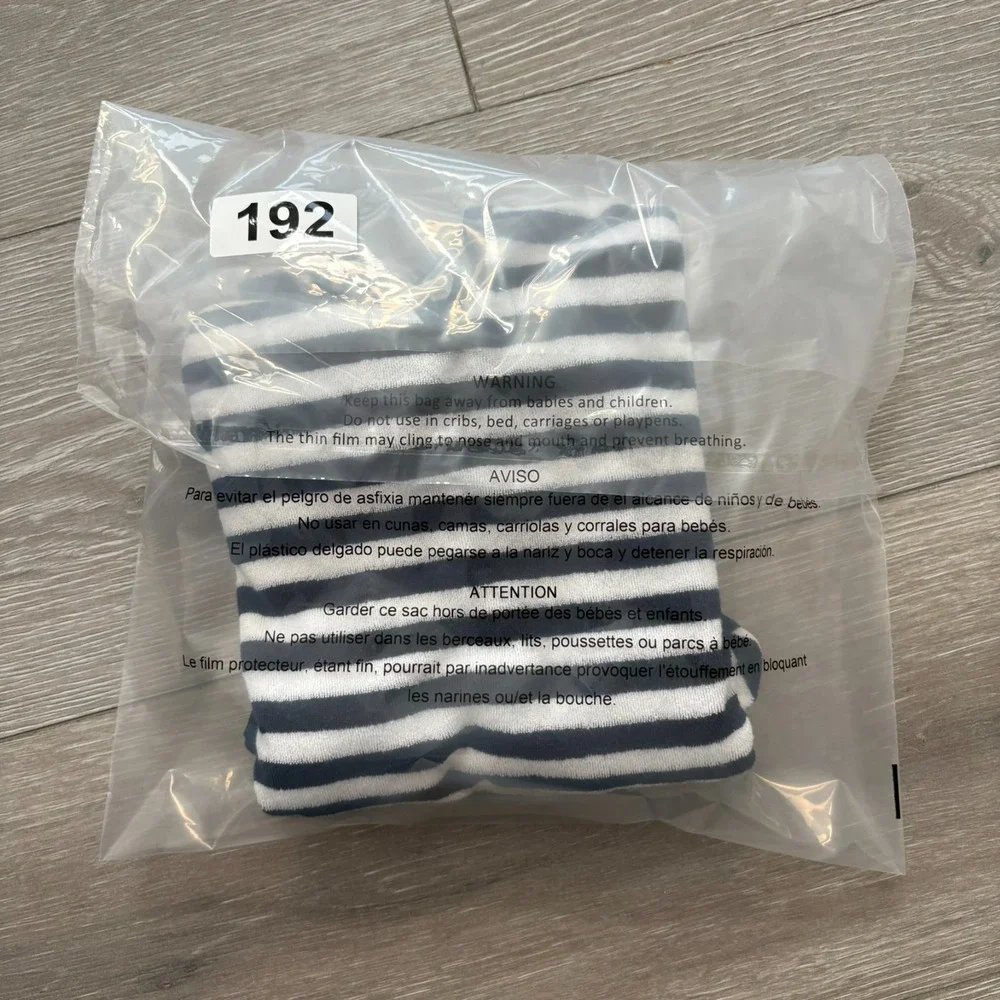 Snapper Rock Kids Navy‎ Blue White Stripe Pocket Hooded Romper 6-12 Months